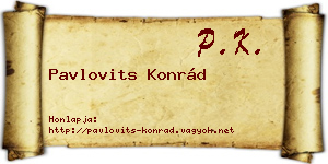 Pavlovits Konrád névjegykártya